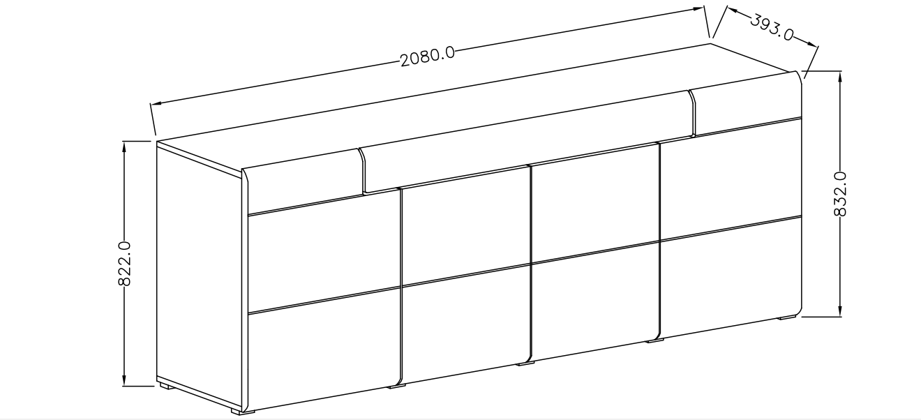Komoda II TOLEDO Bílá/ Dub San Remo