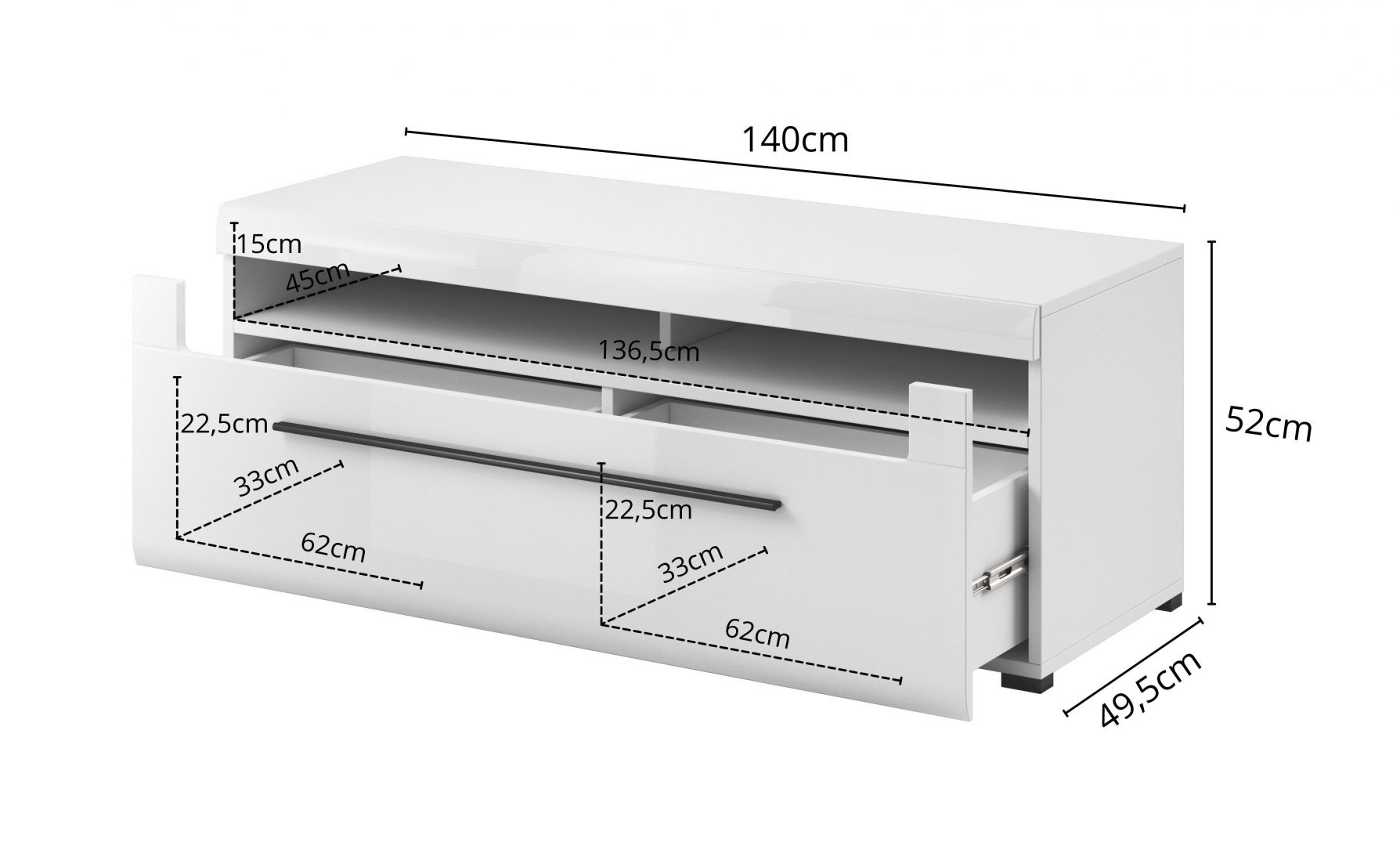 TV komoda 140 TULSA Dub Grandson