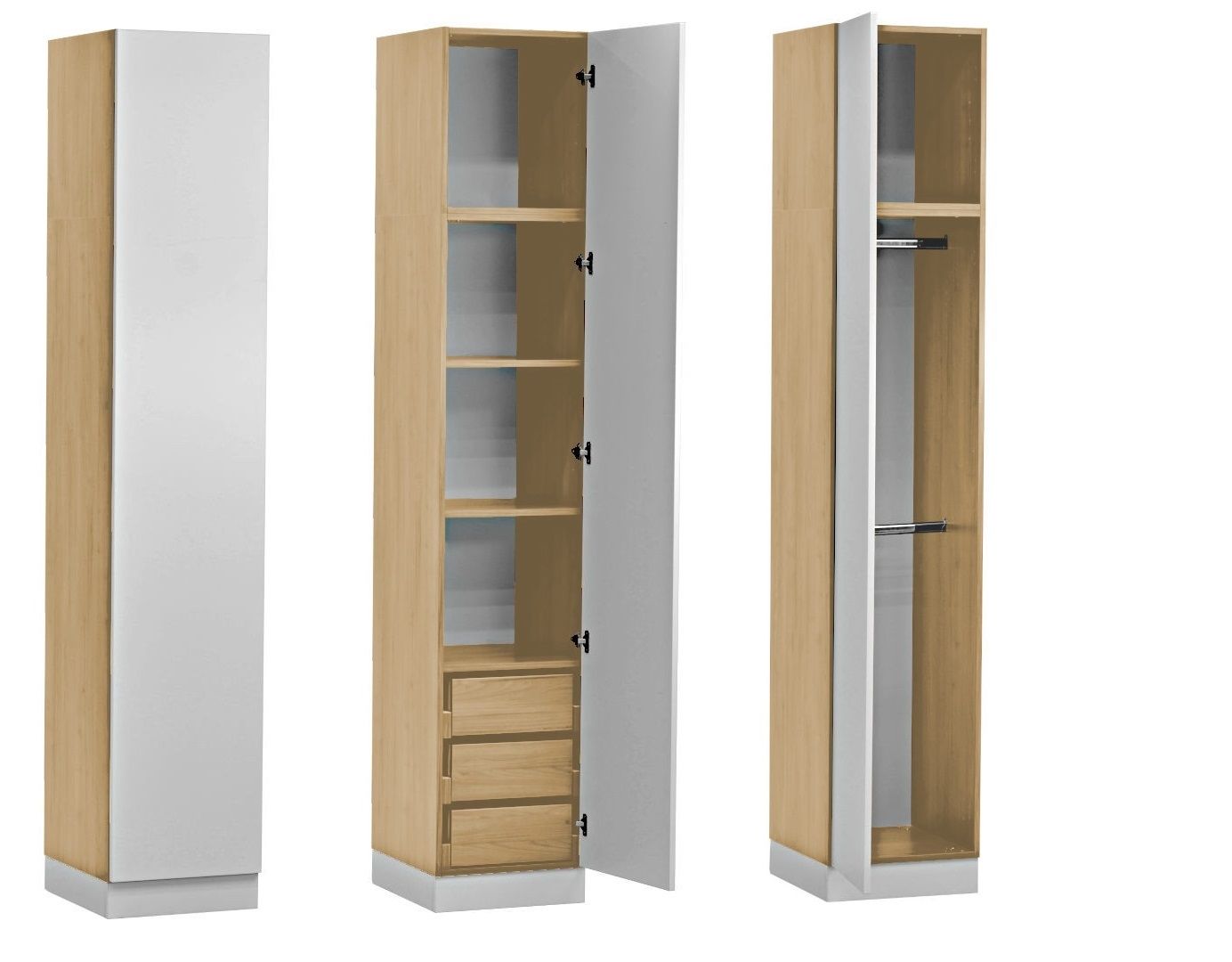 Šatní skříň VARIA SLEEP III Bílý lesk