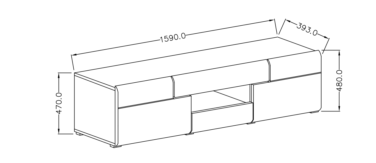 TV komoda TOLEDO Bílá/ Dub San Remo