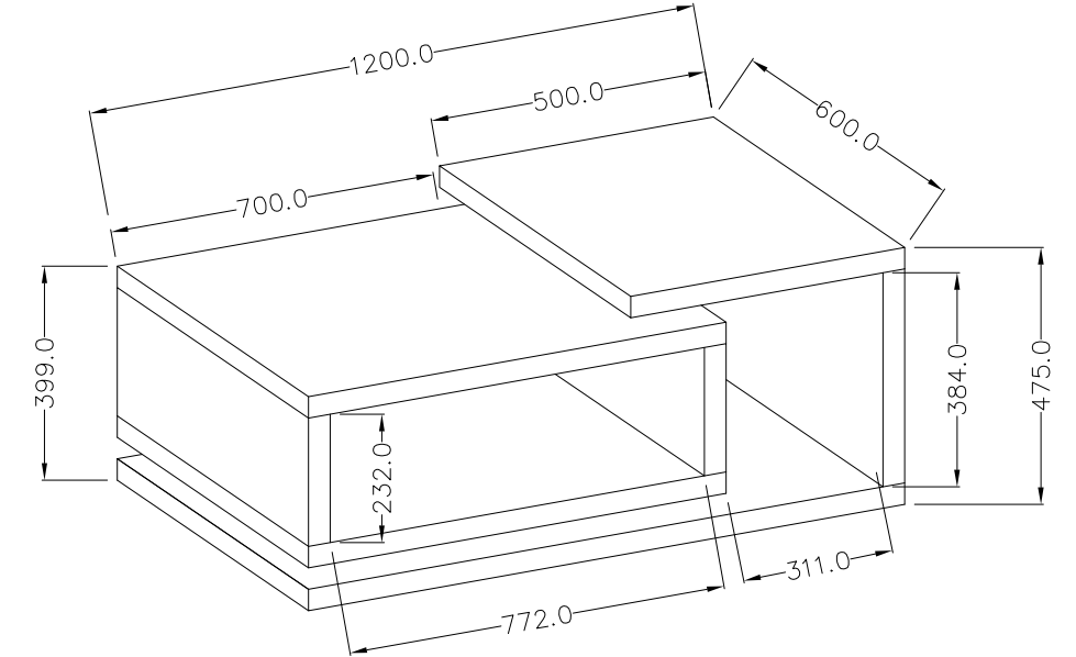 Konferenční stolek BOTA Černá supermat