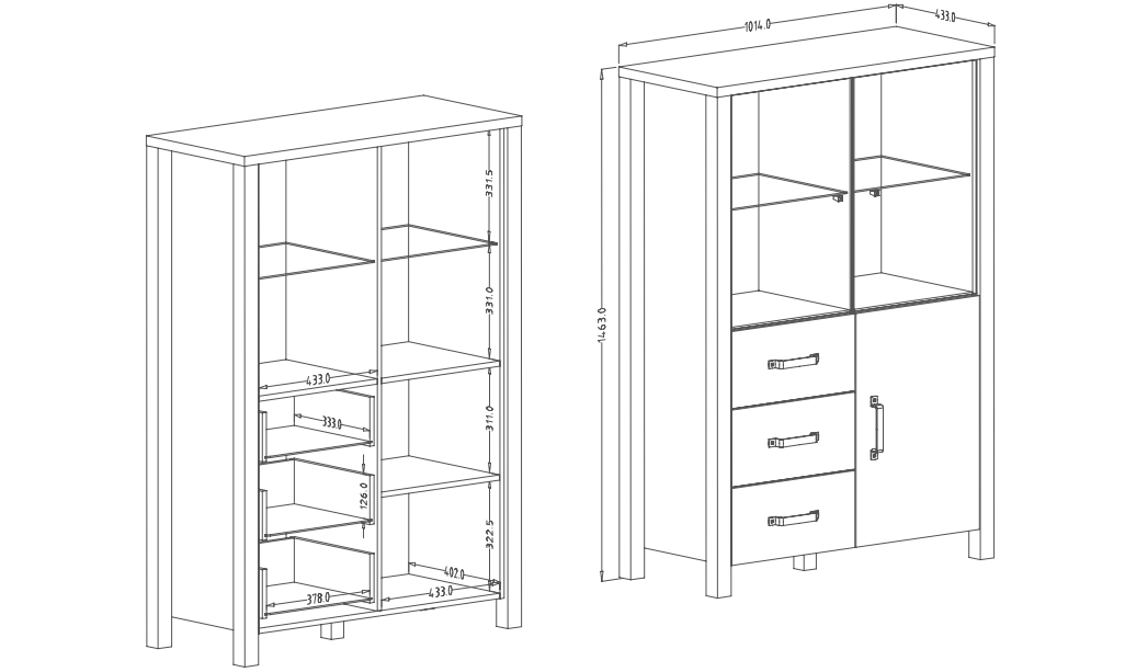 Vitrína III OLIN Appenzellský smrk