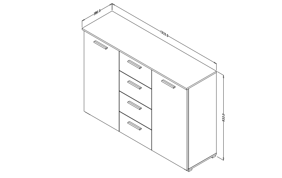 Komoda BETA Dub Monastery/ Dub Monastery - černá