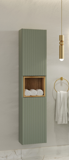 Koupelnová skříňka LINE ŠALVĚJ 80-03 2D- vysoká