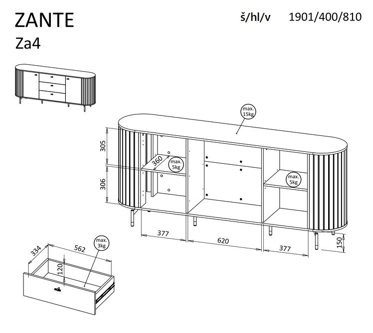 Komoda ZANTE 4