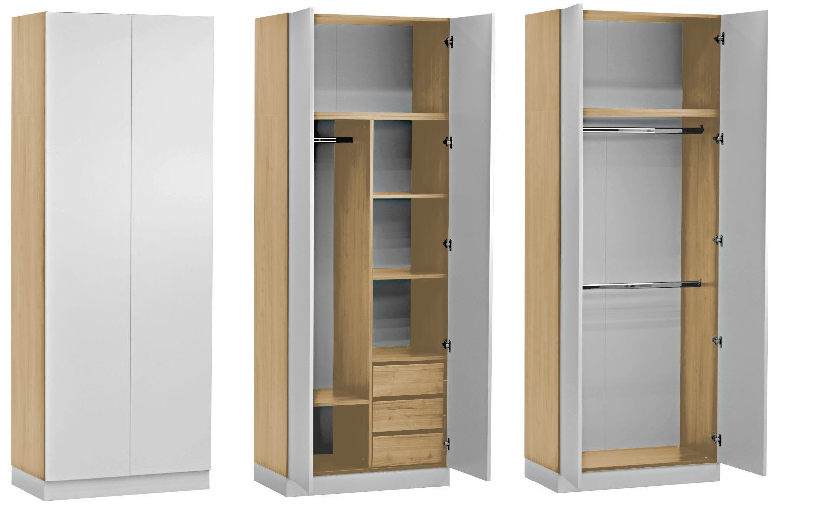 Šatní skříň VARIA SLEEP III Bílý lesk