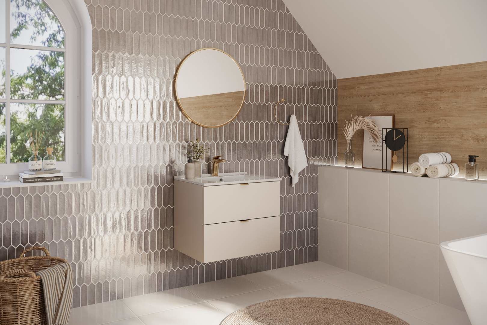 Koupelnová skříňka DALIA KAŠMÍR 82-60 - pod umyvadlo 60 + Umyvadlo SKLADEM