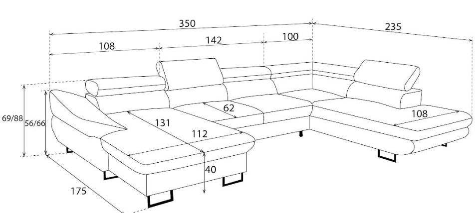 Sedací souprava AVOLA do U