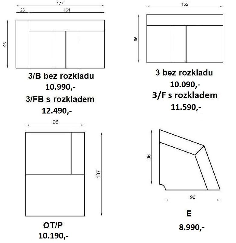 Rohová sedačka OSCAR program