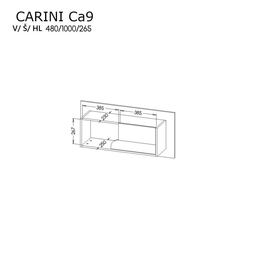 Závěsná police CARINI 9