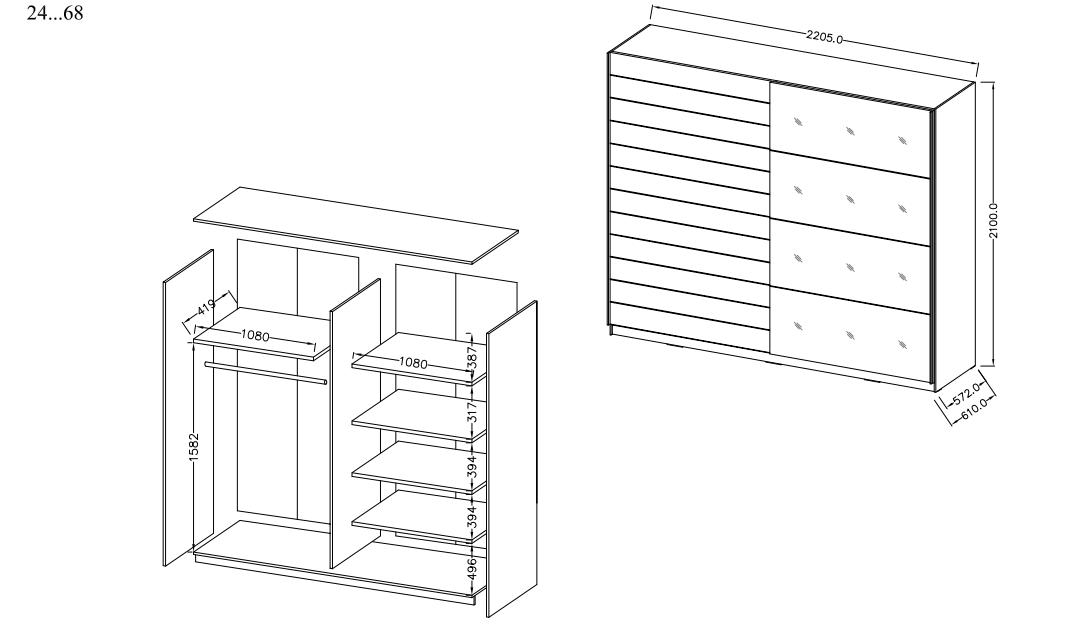 GALAXY ložnice - Dub Monastery/ černý lesk