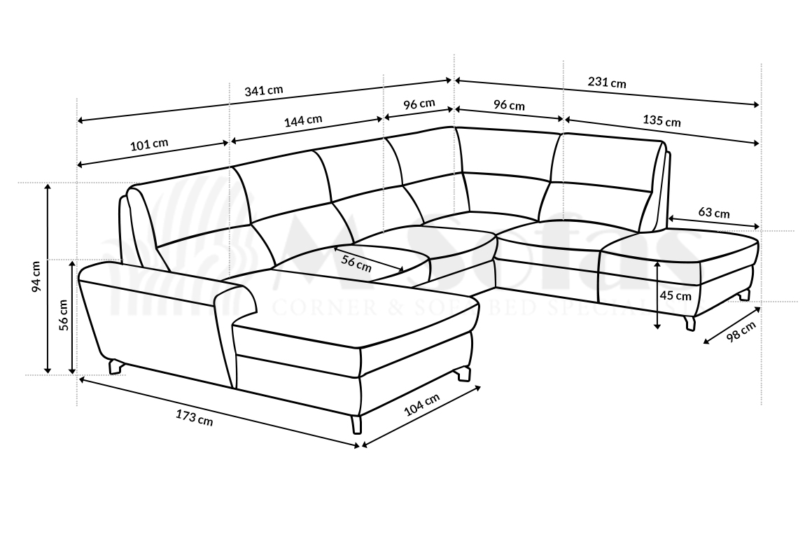 Sedací souprava VALENCIE do U