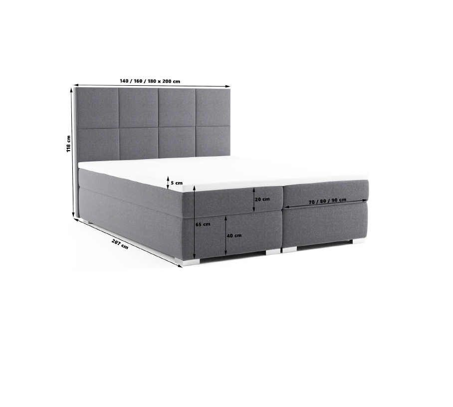 Manželská postel BOXSPRING ALICE