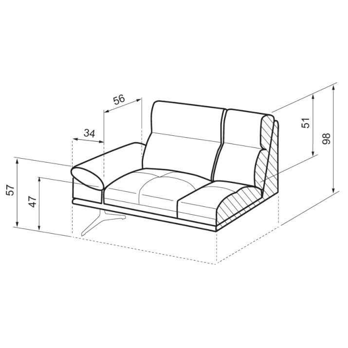 Kožený taburet GALAXI