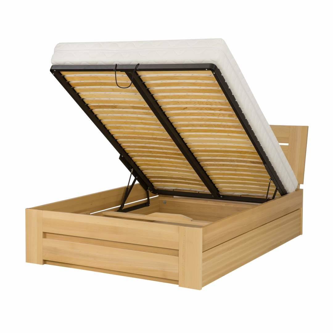 Manželská postel z masivu LK192 BOX buk