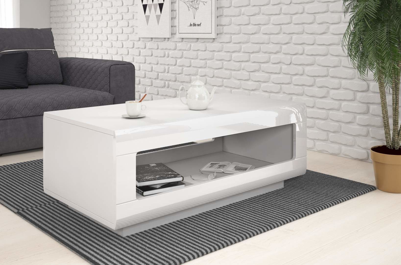 Obývací pokoj TULSA Bílá - bílý lesk