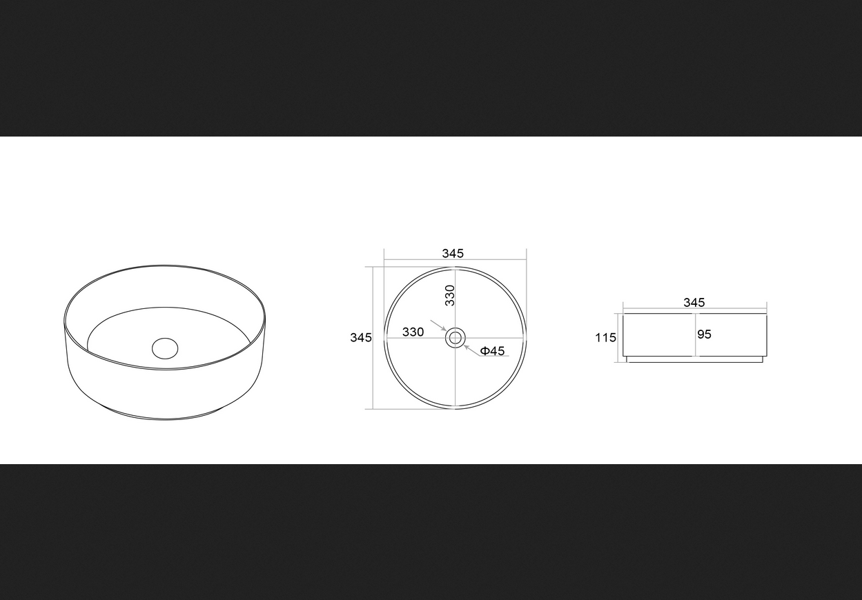 Umyvadlo na desku UN MAJA GW