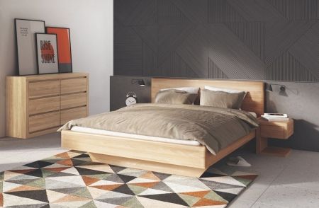 Manželská postel z masivu LK110 buk