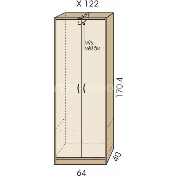 Šatní skříň JIM 5 X 122