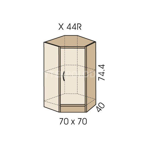 Rohová skříň JIM 5 X 44R