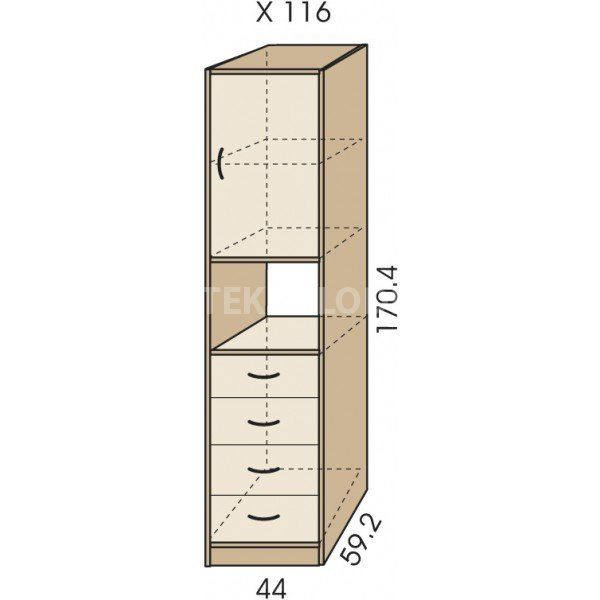 Kombinovaná skříň JIM 5 X 116