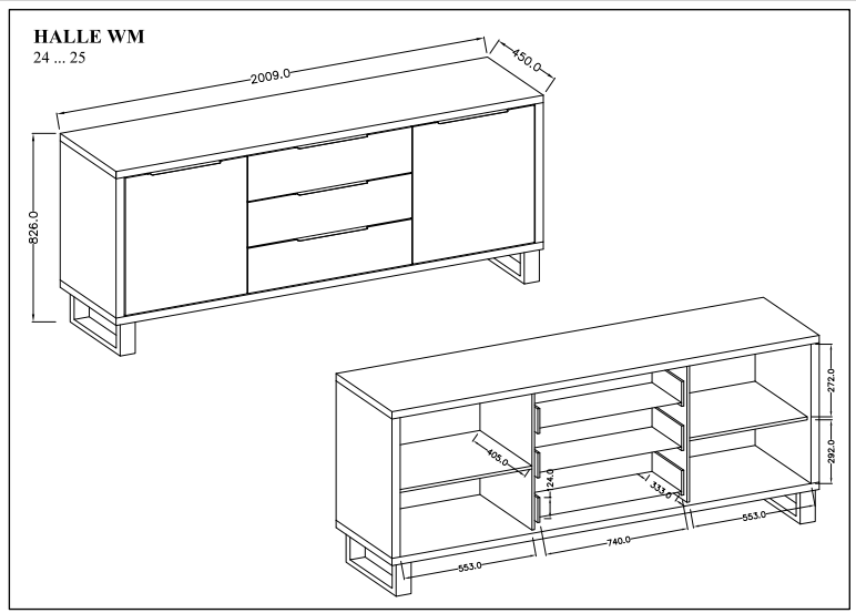Obývací sestava HALLE II Dub Wotan