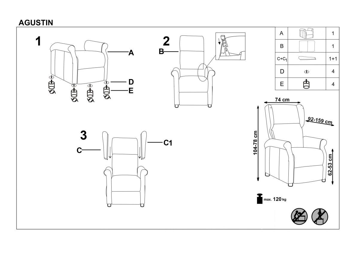 Křeslo ušák AGUSTIN 2