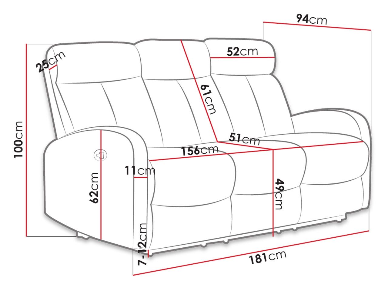 Relaxační rozkládací pohovka OSLO 3S