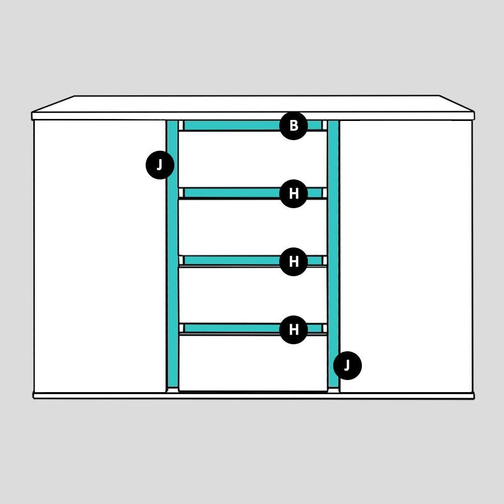 Komoda REA AMY 8 - EXPRESNÍ DODÁNÍ