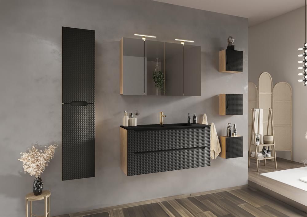 Koupelnová skříňka LUXOR ČERNÁ 82-80 2S - pod umyvadlo 80