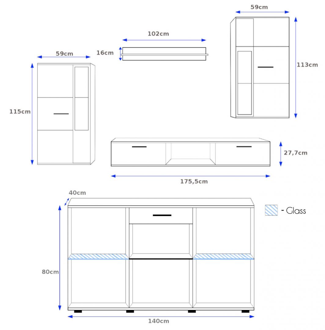 Obývací stěna SALZA MDF