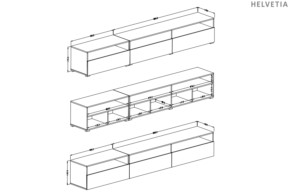 Obývací sestava ATHENS Černý supermat
