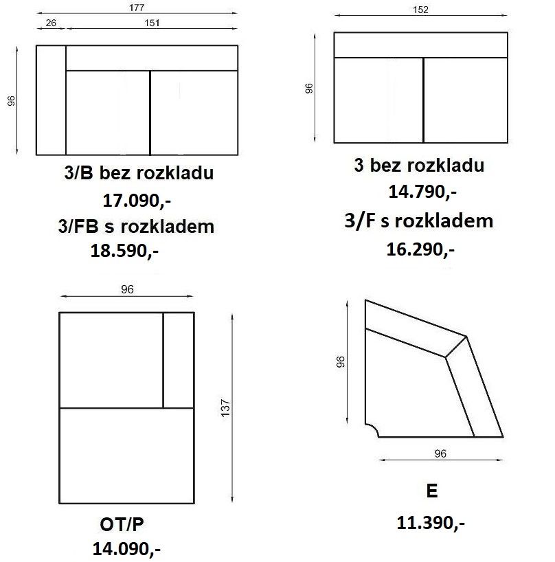 Kožená rohová sedačka OSCAR program