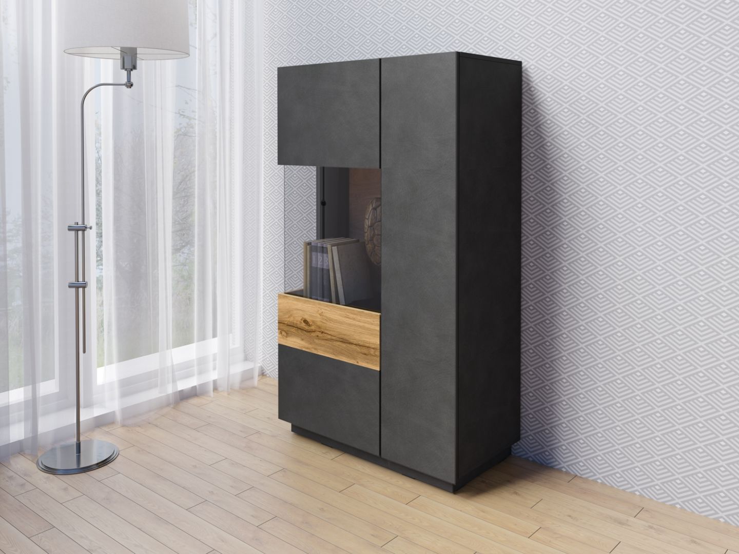 Vitrína II levá SILKE Matera - Dub Wotan