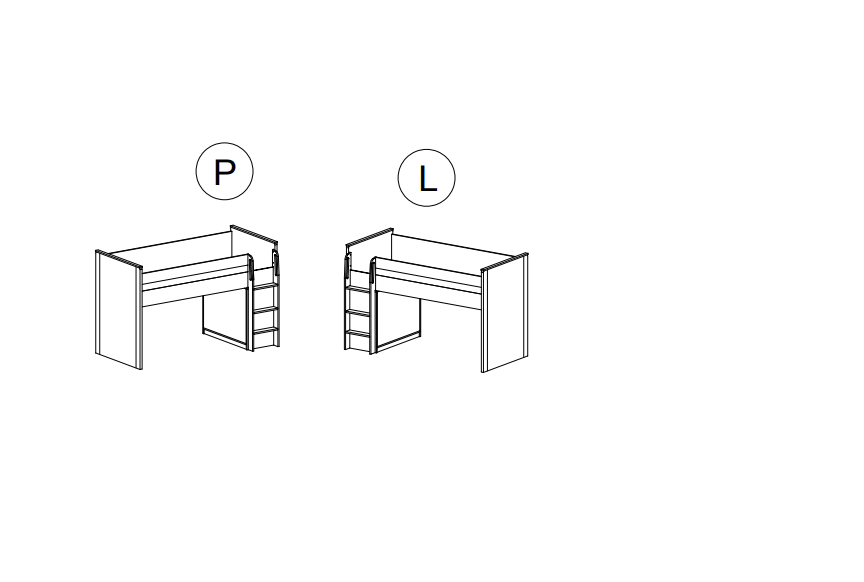 Postel patrová s výsuvným stolem GUMI 15