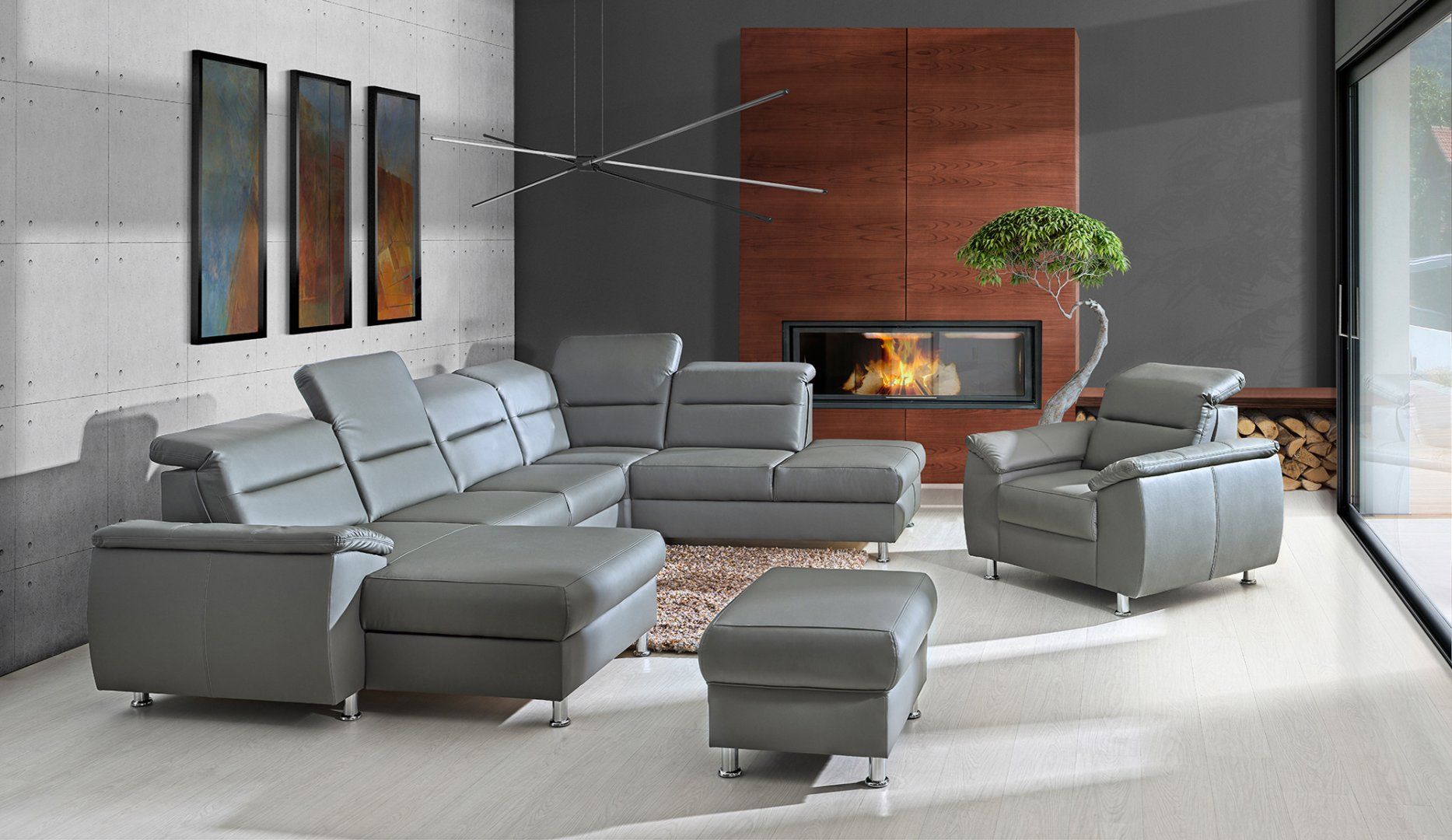 Kožená sedací souprava SCANDY do U 1