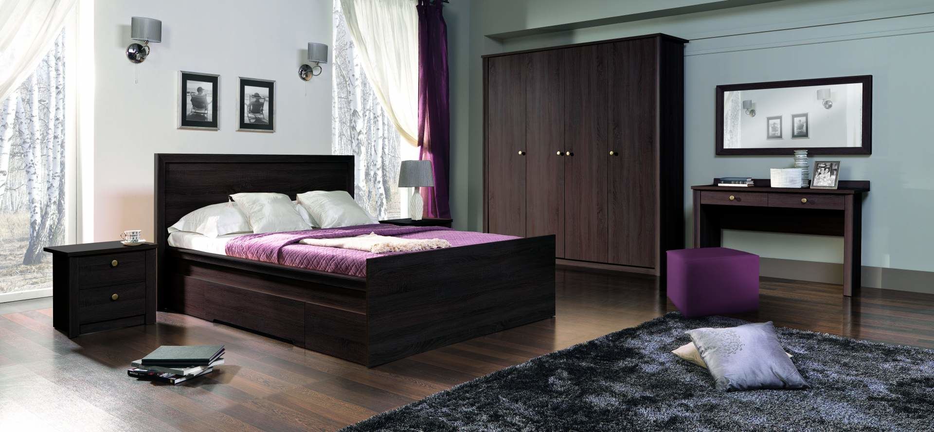 Šatní skříň Finezia F4 Dub Sonoma čokoláda