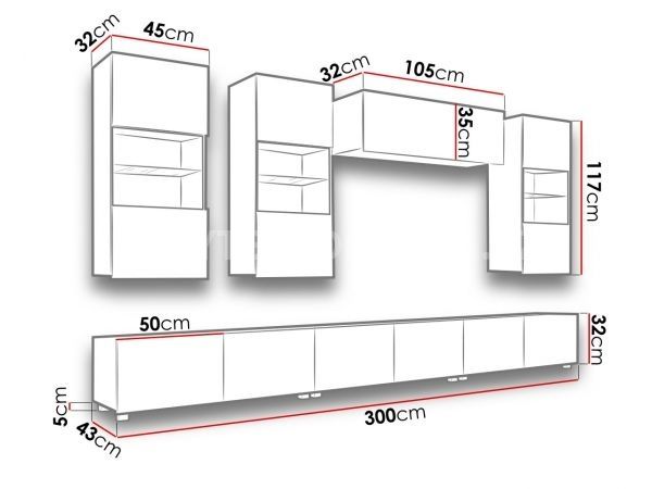 Obývací stěna KALABRINI XI