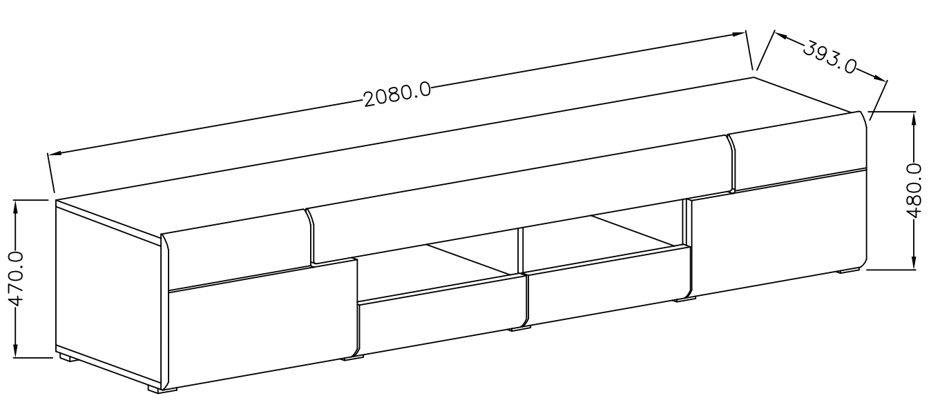 TV komoda II TOLEDO Bílá/ Dub San Remo