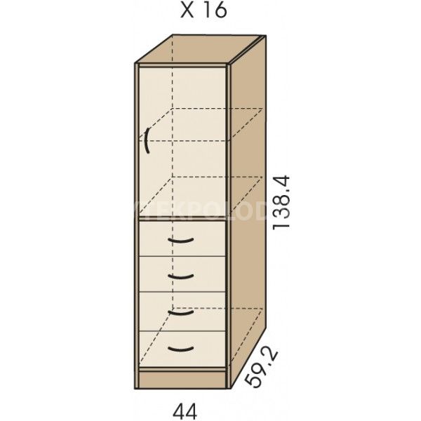 Kombinovaná skříň JIM 5 X 16