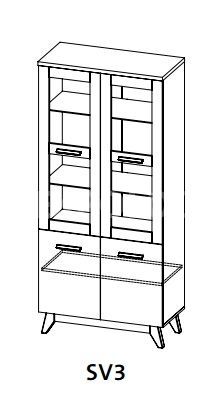 Prosklená vitrína SVEN 3