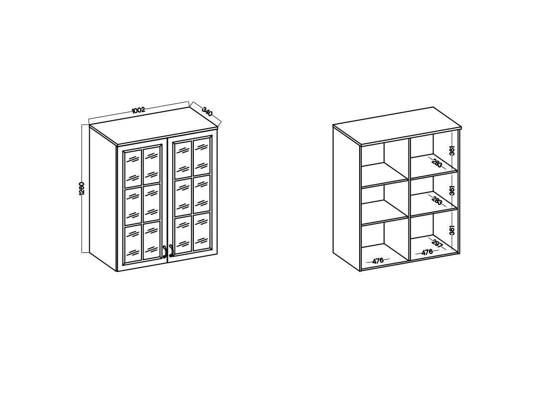 Vitrína FLAVIA WHAR 100 2D